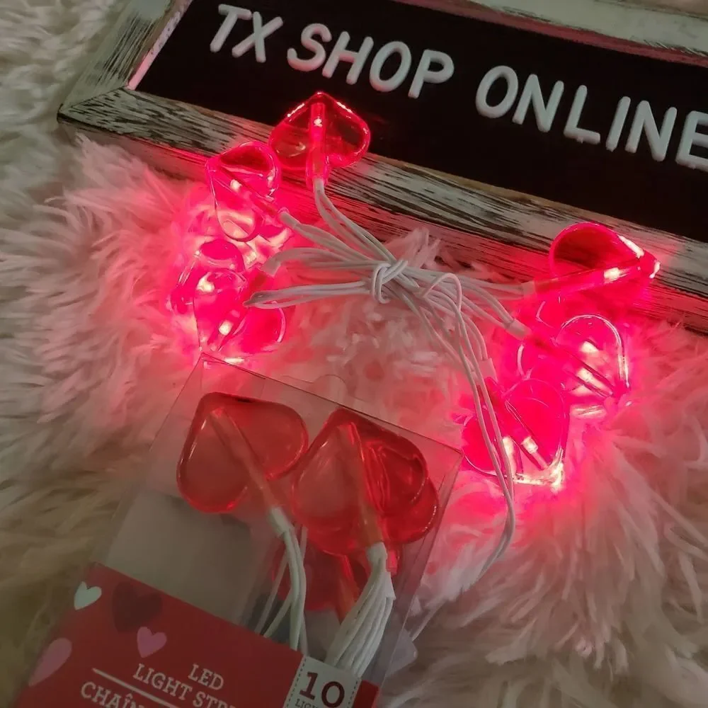 Valentine's Day LED Heart String Lights, 3 ft. Strands